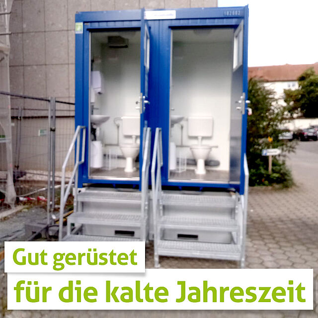 Mit WC-Doppelcontainern von RAHMER Mietservice gut gerüstet für die kalte Jahreszeit