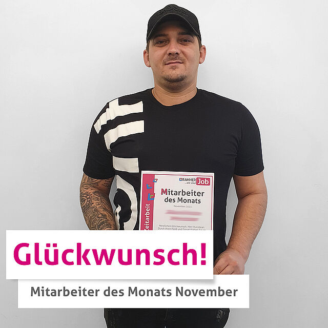 RAHMER Zeitarbeit Mitarbeiter des Monats